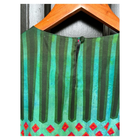 NWOT Anthropologie Siddhartha Bansal Lahiri Blouse in Green Motif Size Small - Picture 14 of 16